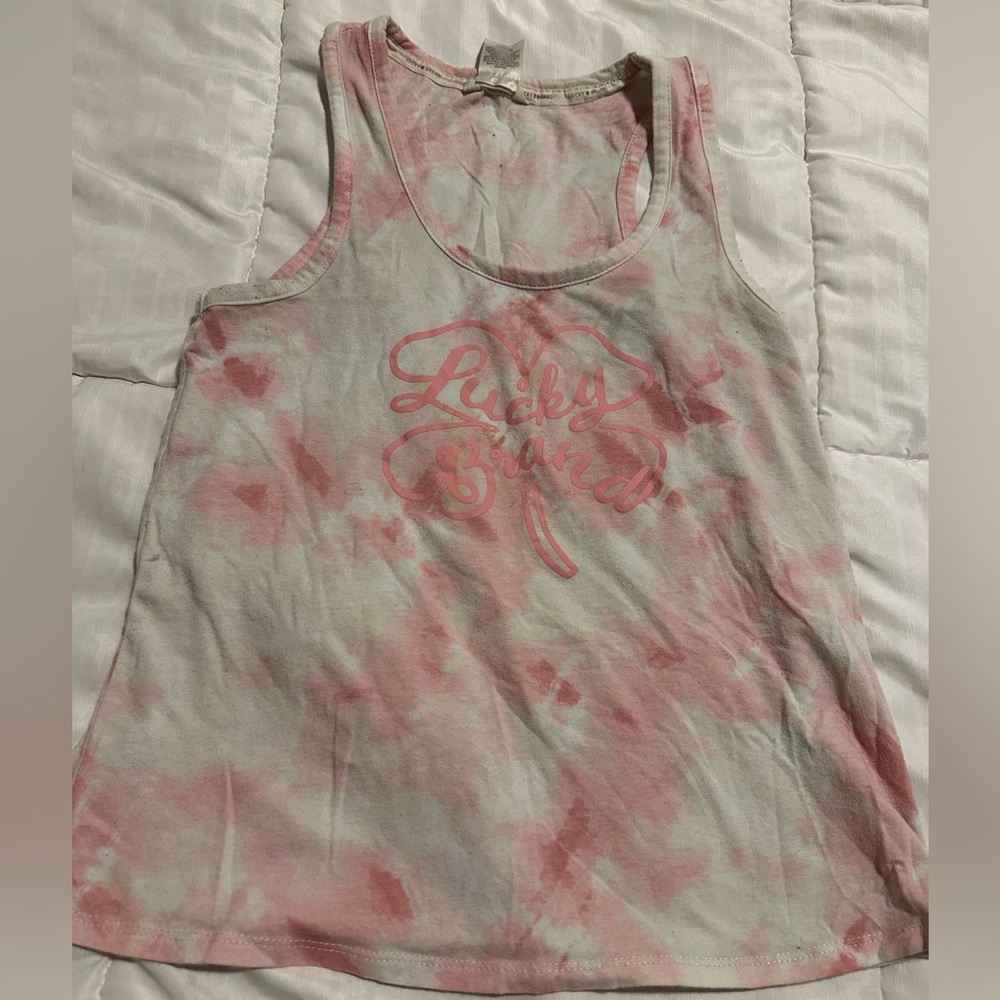 Women’s blush pick tie dye Lucky Brand tank top. Size small